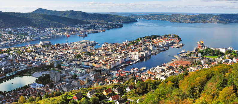 Udsigt over Bergen fra Fløyfjellet