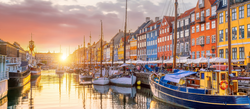 Copenhagen city skyline in Denmark