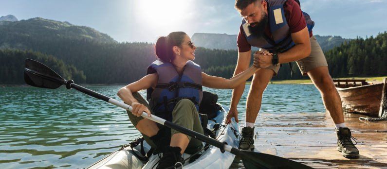 Couple Kayaking together