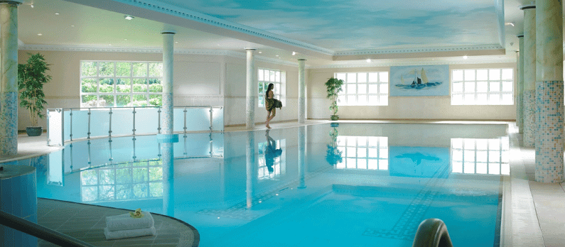 Indoor swimming pool and spa facilities at Mount Wolseley Hotel, Spa & Golf Resort in County Carlow, ideal for a relaxing autumn spa break in Ireland.