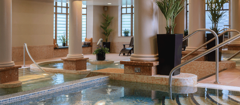 Luxury spa pool and thermal facilities at The Brehon Hotel & Spa in Killarney, County Kerry, perfect for a relaxing autumn spa break in Ireland.